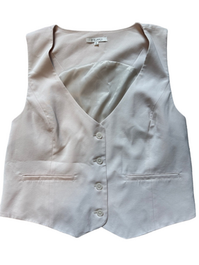 Z-Supply Eleanor Cream Twill Vest sz L